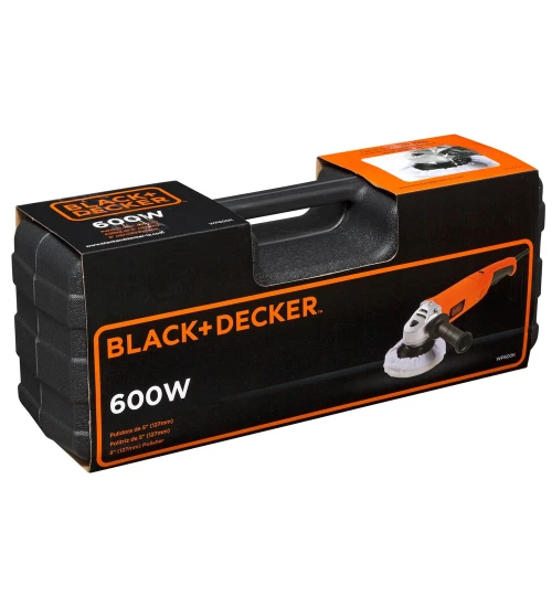 Politriz Profissional 5 Pol. 600W 220V com Maleta Plástica - BLACK DECKER WP600K-B2